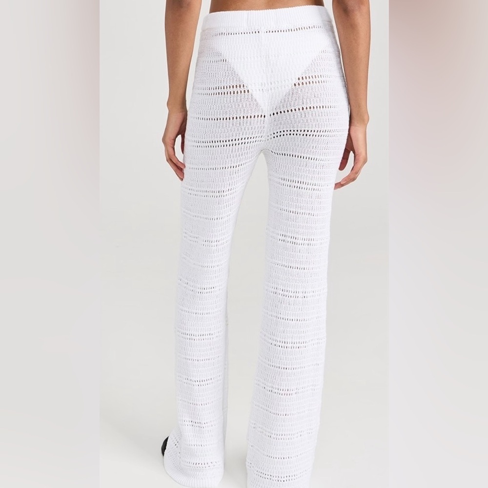 l*space White Crochet Wide-Leg Beach Pants